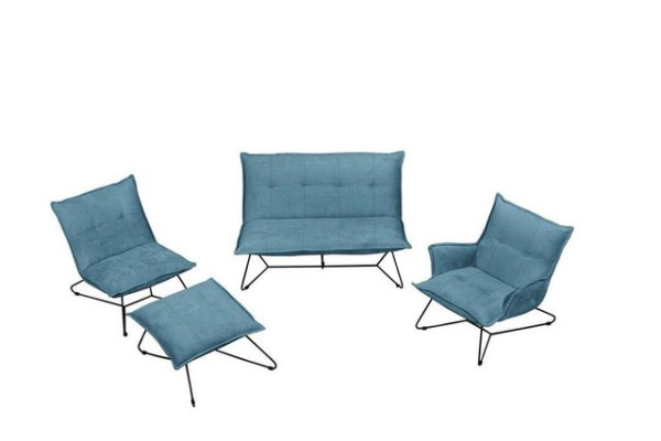 ED EXCITING DESIGN Polsterecke, Vico Polstergarnitur Sofagarnitur Couch Sofa 4-Teilig Denim