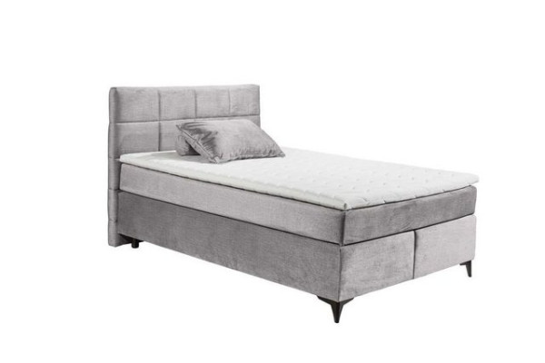 ED EXCITING DESIGN Boxspringliege (140 x 200 cm, Navarra), Silber