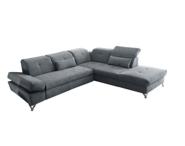 ED EXCITING DESIGN Ecksofa, MELFI Ecksofa Polstergarnitur Sofagarnitur 275 x 245 cm Dunkelgrau