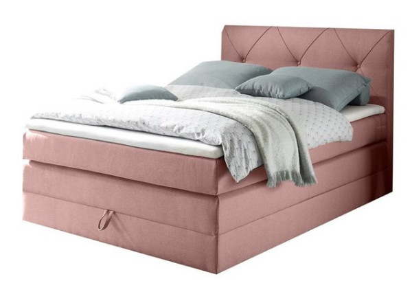 ED EXCITING DESIGN Boxspringliege (140 x 200 cm, Calgary 1 flamingo 140 cm), Rosa