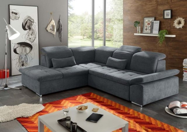 ED EXCITING DESIGN Ecksofa, Wayne Ecksofa 276x240 cm Couch Eckcouch Sofa Anthrazit