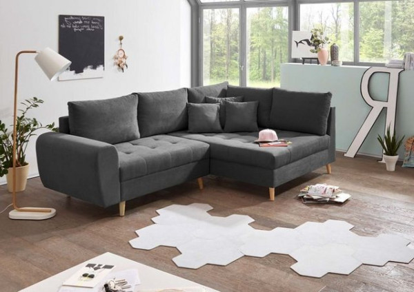 ED EXCITING DESIGN Ecksofa, Alice Ecksofa 249x175 cm Couch Eckcouch Sofa Anthrazit