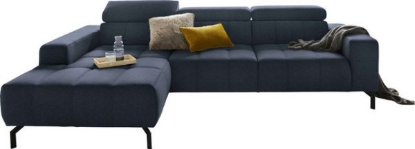 DOMO collection Ecksofa Cunelli, wahlweise inklusive 6-fach verstellbarer Kopfteilverstellung