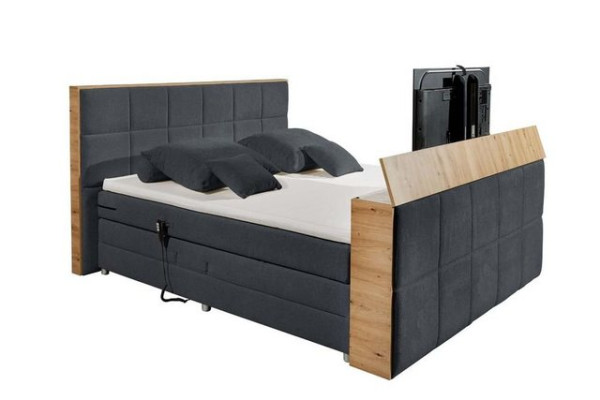 ED EXCITING DESIGN Boxspringliege (180 x 200 cm, Novara), Grau