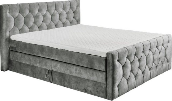 ED EXCITING DESIGN Boxspringbett Cashfield, inkl. einem Topper mit Klimaband (180x200cm) und zwei Be