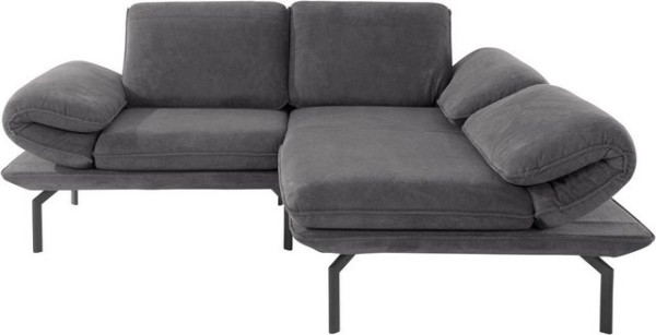 DOMO collection Ecksofa New York, wahlweise mit Arm- und Rückenfunktion, mit Winkelfuß aus Metall