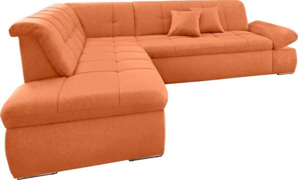 DOMO collection Ecksofa NMoric incl. Zierkissen B/T/H: 273/216/80 cm, Ottomanen-Abschluss, wahlweise