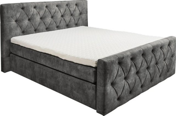 ED EXCITING DESIGN Boxspringbett Hammonton, inkl. Topper mit Klimaband und 2 versteckten Bettkästen