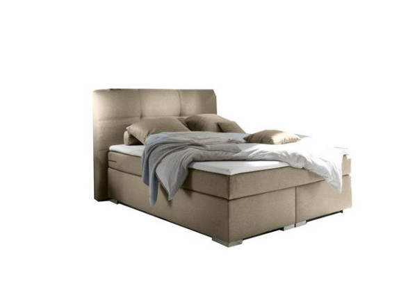 ED EXCITING DESIGN Boxspringliege (140 x 200 cm, Pensacola 1 schlamm 140 cm), Grau