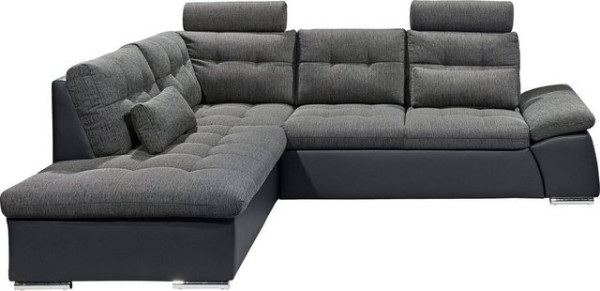 ED EXCITING DESIGN Ecksofa Jakarta, mit Bettfunktion, Kopfstützen, Nierenkissen etc.