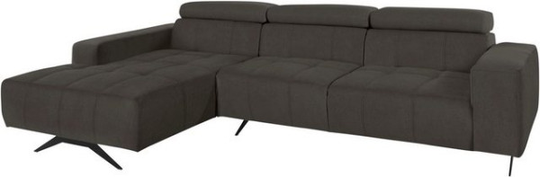 DOMO collection Ecksofa Trento, wahlweise mit Kopfteilverstellung, Recamiere links/rechts bestellbar