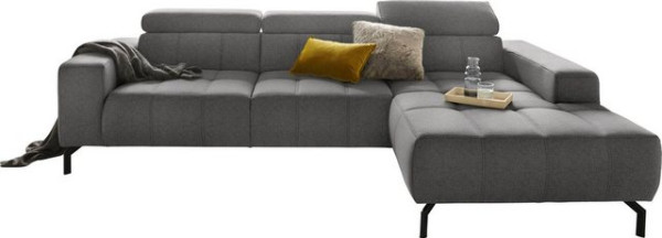 DOMO collection Ecksofa Cunelli, wahlweise inklusive 6-fach verstellbarer Kopfteilverstellung