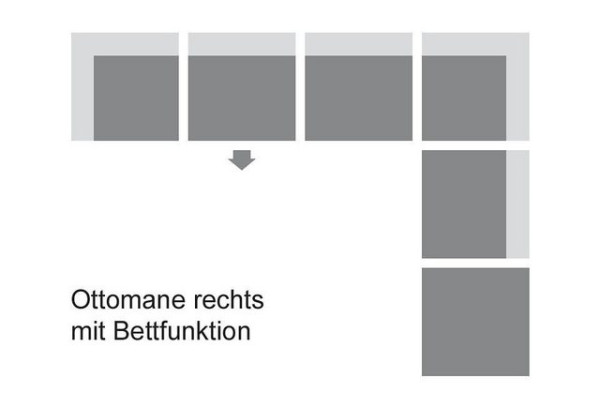 DOMO collection Ecksofa Papenburg, mit Ottomane, wahlweise mit Bettfunktion