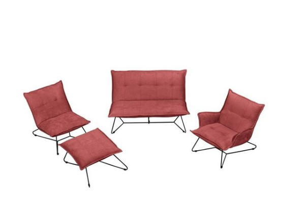 ED EXCITING DESIGN Polsterecke, Vico Polstergarnitur Sofagarnitur Couch Sofa 4-Teilig Berry