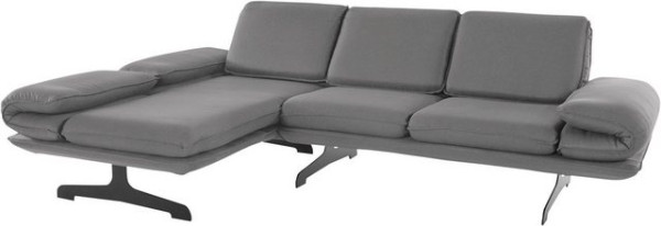 DOMO collection Ecksofa New York, wahlweise mit Arm- und Rückenfunktion, mit Kufenfüßen aus Metall