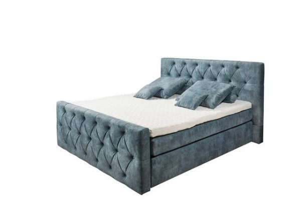 ED EXCITING DESIGN Boxspringliege (160 x 200 cm, Hammonton), Blau