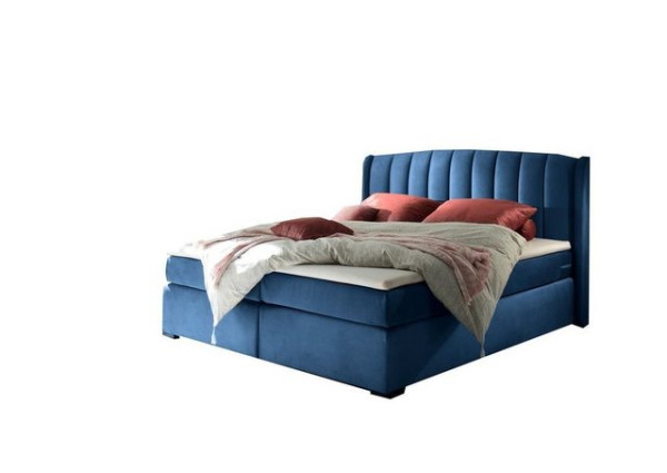 ED EXCITING DESIGN Boxspringliege (180 x 200 cm, Kampala 1 mondscheinblau 180 cm), Blau