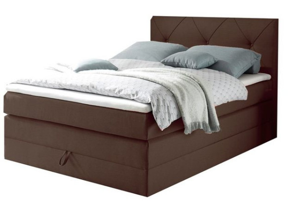 ED EXCITING DESIGN Boxspringliege (140 x 200 cm, Calgary 1 dark chocolate 140 cm), Braun