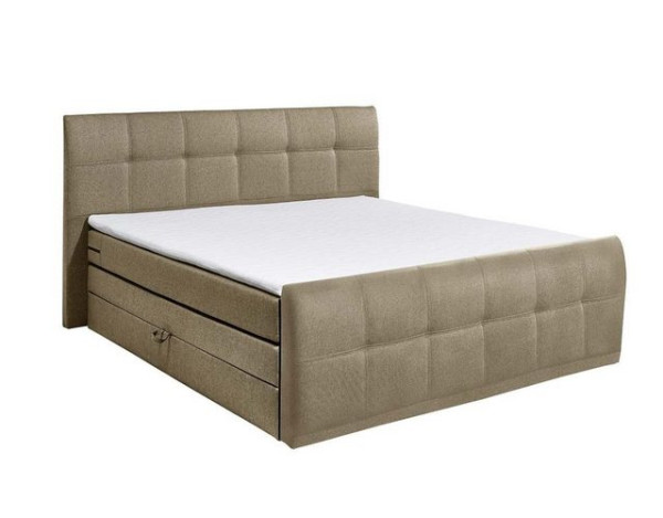 ED EXCITING DESIGN Boxspringliege (180 x 200 cm, SACRAMENTO), Beige