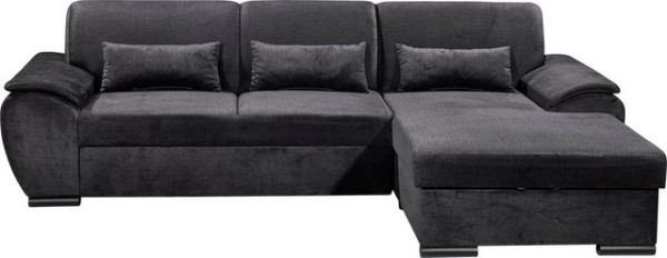 ED EXCITING DESIGN Ecksofa Tampa, frei im Raum stellbar, mit Bettkasten, Schlaffunktion, 3 Nierenkis